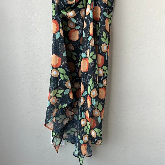NEW Sau Lee Dress Black Floral One Shoulder Cut Out Cocktail Maxi Dress Sz 2 - Picture 5 of 10